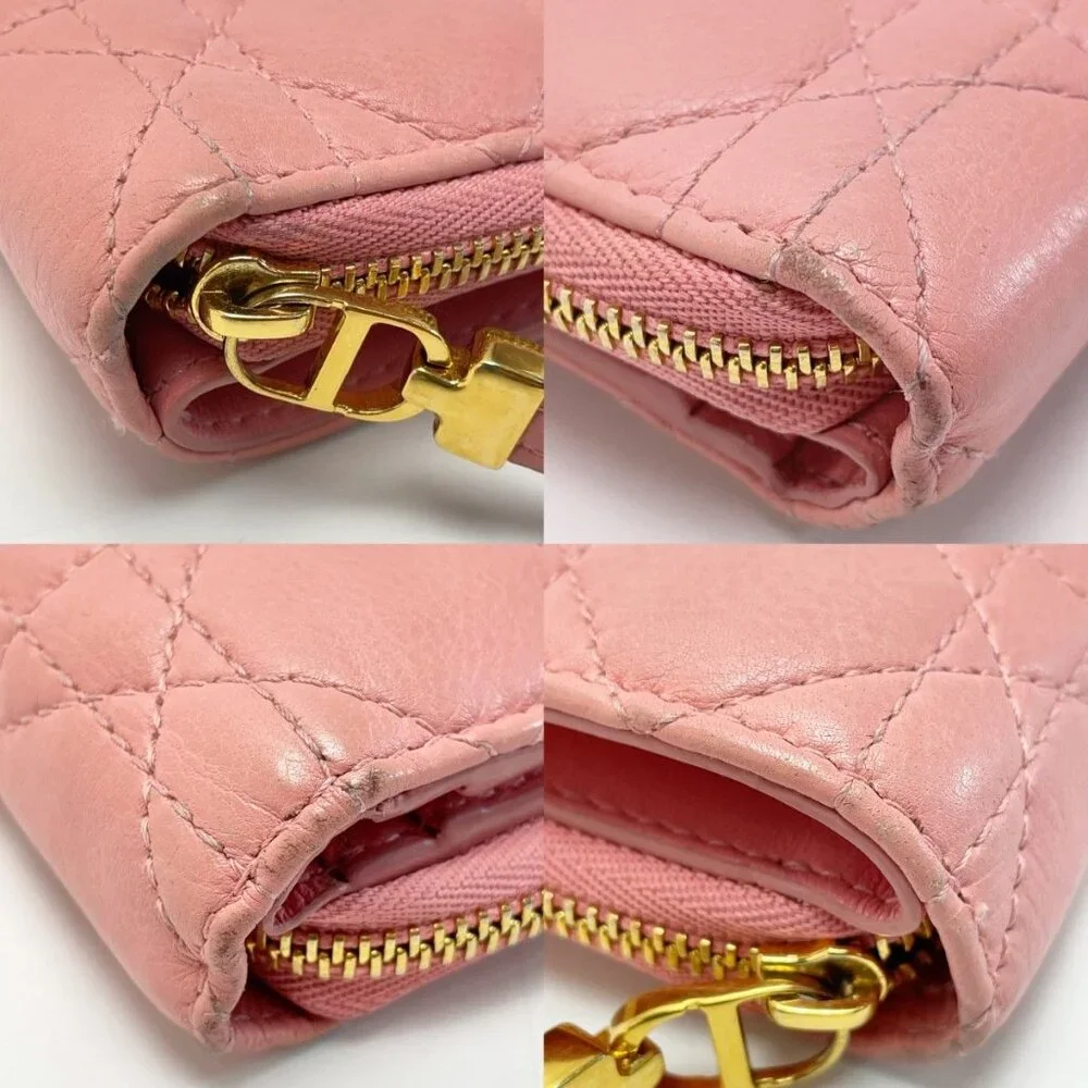 Christian Dior Cannage S5032 Pink Bifold Wallet